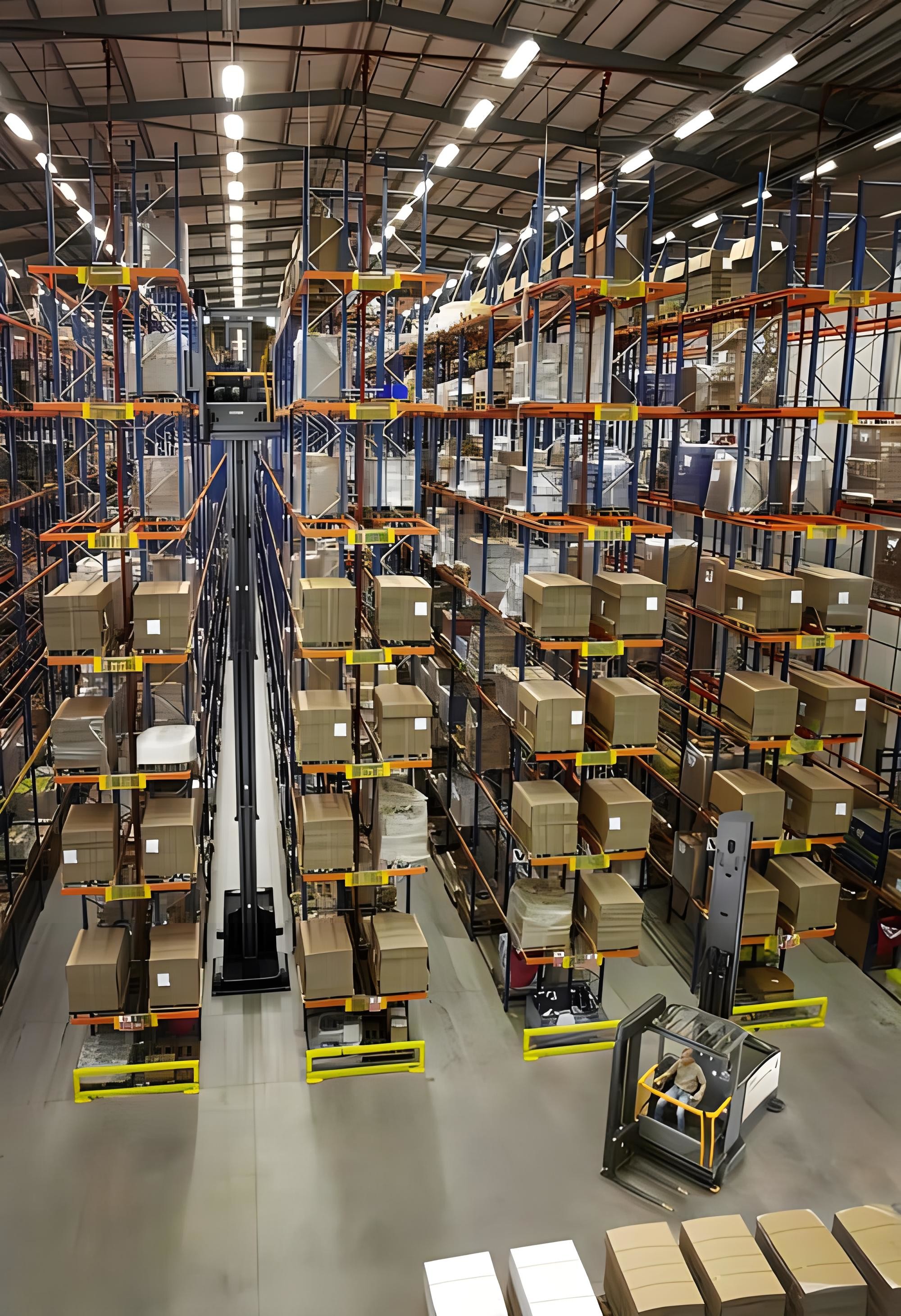Slat Racking Logisitics Standard Very Narrow Aisle Pallet Racking Logistics Warehouse Increase ...